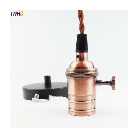 Fuienko Loft E27 Lampenfassung E27 Sockel Vintage Fassung Edison Basis Vintage Loft Pendelleuchte Mit Draht Und Chassis,Style G 1pc