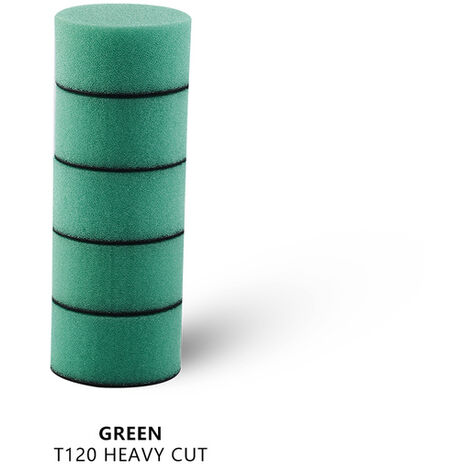 Fuienko – tampon de polissage en éponge plat, 2 pouces (50mm), auto-adhésif, pour voiture,Green Heavy Cut 5pc,2inch,Espagne