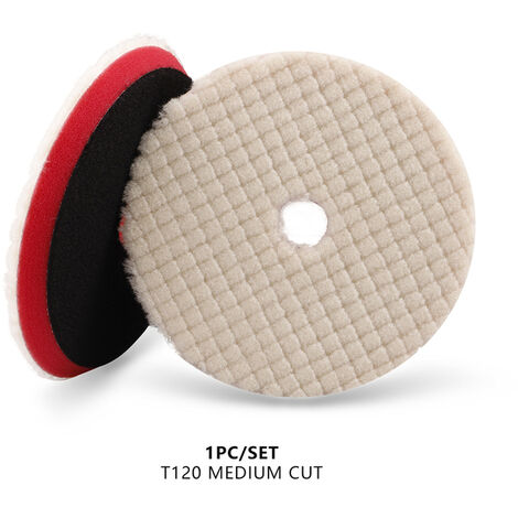 Fuienko – tampon en laine japonaise pour polisseuse de voiture, 3 &quot(80mm)/5&quot(125mm)/6 &quot(150mm), polissage, élimination des rayures,1Pc Medium Cut Pad,3 Inch (80mm),CN