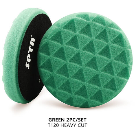 Fuienko – tampons de polissage en mousse de forme ronde, 5 &quot(125mm)/6&quot(150mm), Triangle, pour Machine DA/RO/GA, vente en gros,2 Green Heavy Cut,5 Inch (125mm),CN