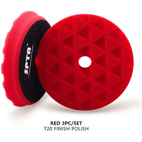 Fuienko – tampons de polissage éponge pour voiture, 5 &quot(125mm)/6&quot(150mm), Triangle, pour DA/RO/GA, vente en gros,3 Red Finish Polish,6 Inch (150mm),CN