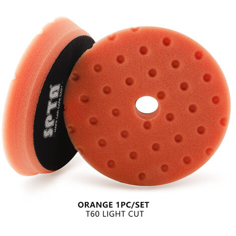 Fuienko – tampons de polissage pour polisseuse RO à double Action, 5/6 pouces, 125mm/150mm, mousse éponge, points biseautés, pour voiture, vente unique,1 Orange,5 Inch(125mm)