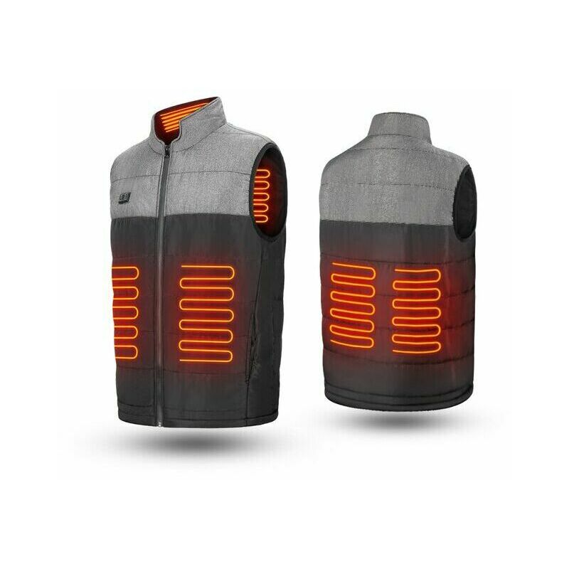 Fuienko - usb electric heated vest, hot fabric heated vest with feathers, winter for motorbike, f006gy, l