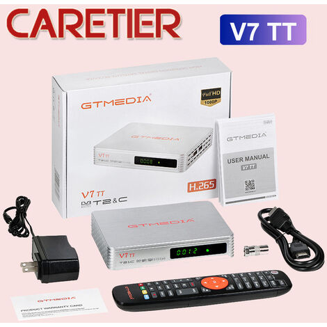 Fuienko – V7 TT PRO 1080P Full HD, cable de mémoire 1 go, compatible H.265, YouTube, LCN, partage de réseau, DVB-T/T2, 1 pièce,Espagne,V7 TT,Ue Plug