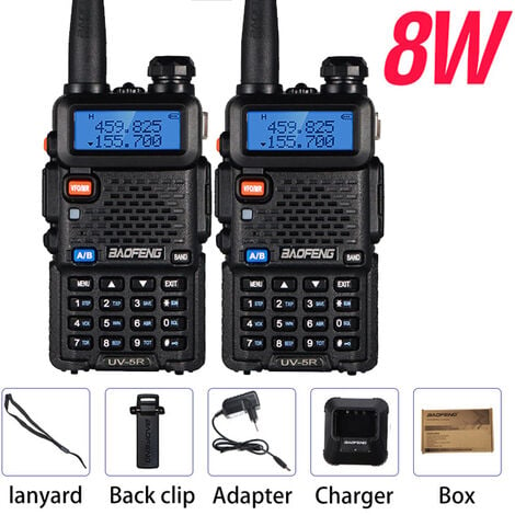 Fuienko – walkie-talkie Radio sans fil, communicateur bidirectionnel, émetteur-récepteur, puissance FM 8W, longue Distance, UV5R VHF UHF CB, UV-5R,CHINA,UV-5R 8W BK,BRITISH