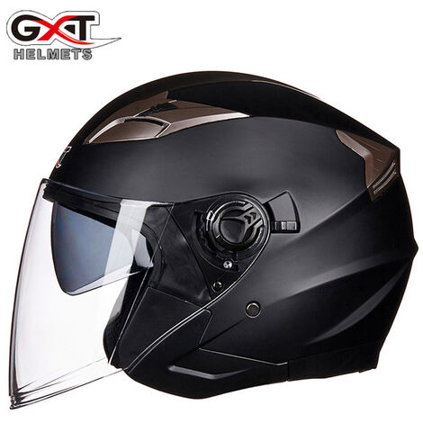 Fuienko708 – Casque de Moto demi-visage ABS, Double lentille, sécurité électrique, pour femmes et hommes,7,M