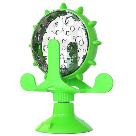 Fuite de nourriture pour chiens, moulin à vent interactif, jouet rotatif pour petits chiens, plateau tournant, gamelle pour ingestion lente, fourniture pour animaux de compagnie, vert