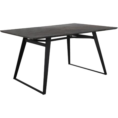 Fuji-Table à manger 120x80 cm 8 places en MarronCadre Gris Noir
