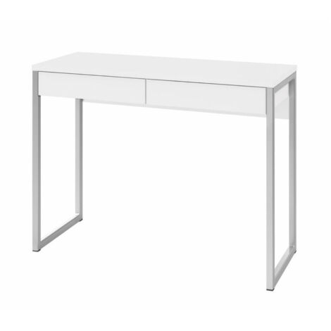 Fula Schreibtisch 2 Schubladen weiss hochglanz.