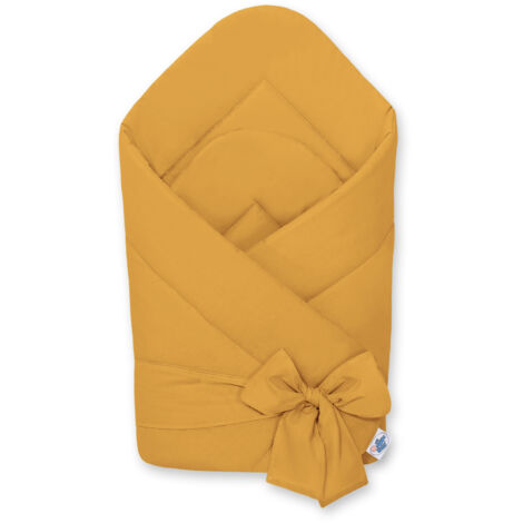 Fular de bebé de algodón suave de dos caras con lazos - mostaza
