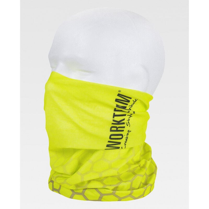 

Fular de punto tubular multifunción WORKTEAM WFA1115 con estampado de exágono | Amarillo A.V.