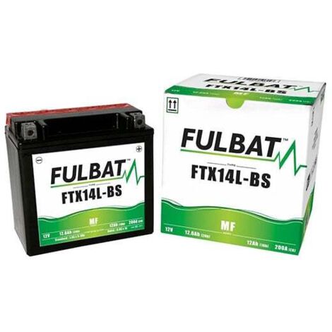 Fulbat – Batterie moto 12V 12Ah – Technologie plomb AGM – Dimensions 150x87x145mm – Compatible avec YTX14L-BS et YTX16L-BS - FTX14L-BS
