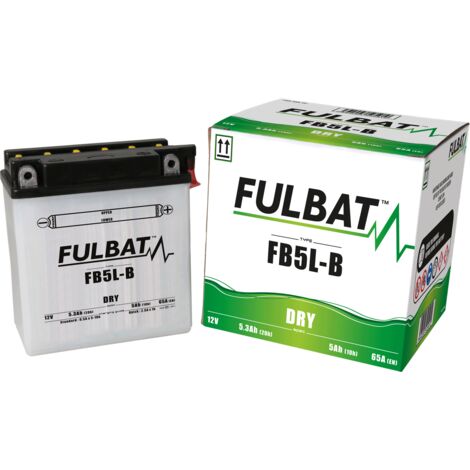 FULBAT Volltrockenbatterie - FB5L-B / YB5L-B (trocken, wartungsfähig, Säure enthalten)