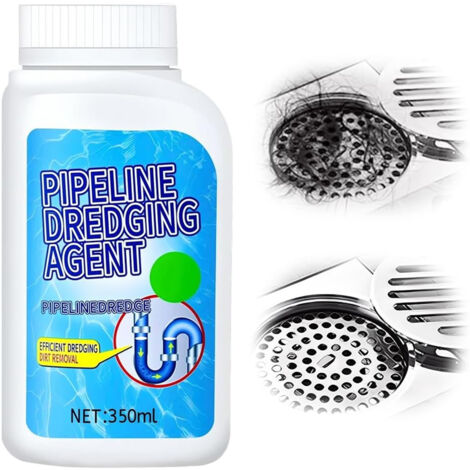 Fuleadture 350ML Agent de Dragage de Canal Puissant, Agent de Dragage de Canal, Nettoyage Rapide de Drain, Drains de Plan de Cuisine et Nettoyant de Canalisations, Pour Cuisine Salle de Bain Toilette 