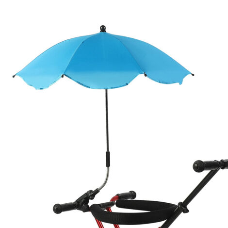 Fuleadture Chair Parasol with Clamp, Adjustable Universal Beach Umbrella, UV Protection, Sunshade for Patio Chair, Wheelchair and Trolley (Blue)