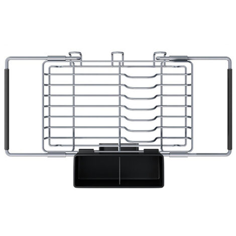 Fuleadture Escurridor de platos de acero inoxidable con escurridor para encimera y fregadero de cocina, grande, plateado