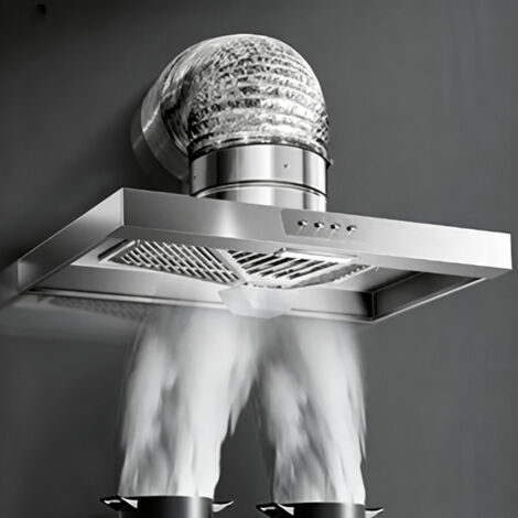 Fuleadture Hotte de cuisine à haut débit (7inch)Ventilateur d'extraction puissant et rapide (faible niveau sonore)Comprend un conduit d'évacuation de 3m