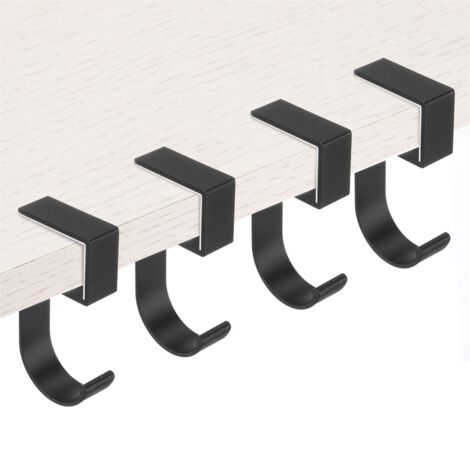 Fuleadture Set of 4 White Aluminum Desktop Hooks - Wall Organizer for Office and Home