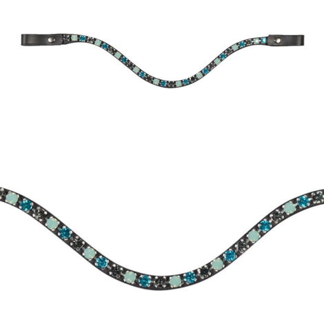 Full, azzurro / blu: Masque en cuir avec strass décoratifs modèle Aurora