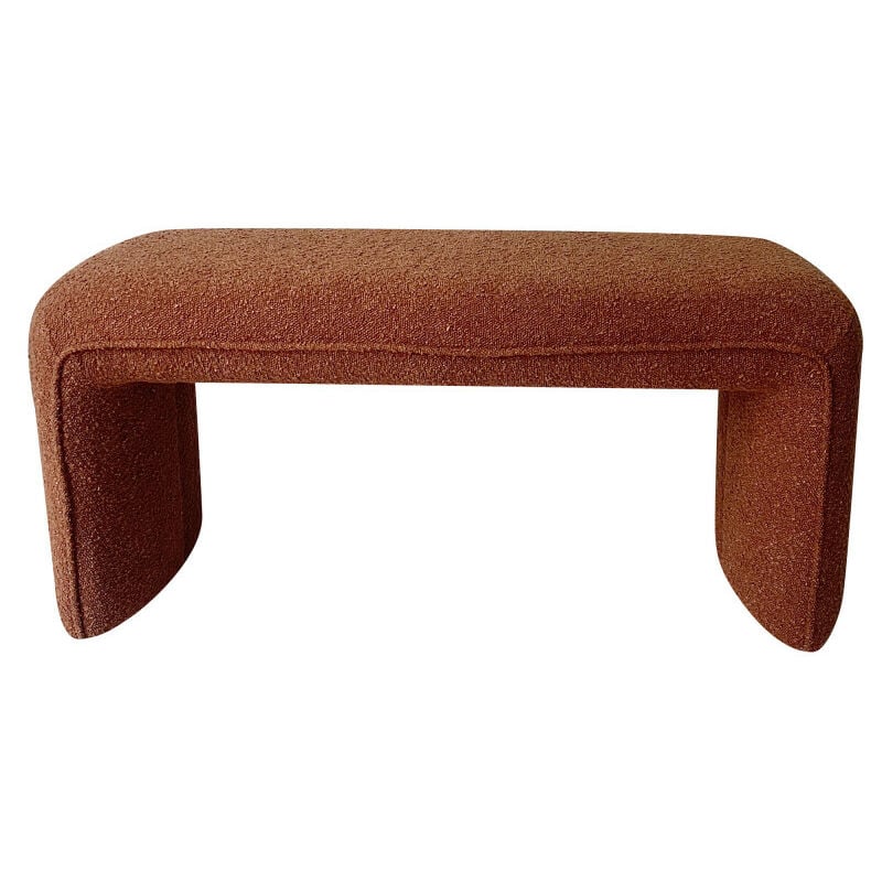 Banc rembourré en tissu bouclette L100cm - Rouille - FULL