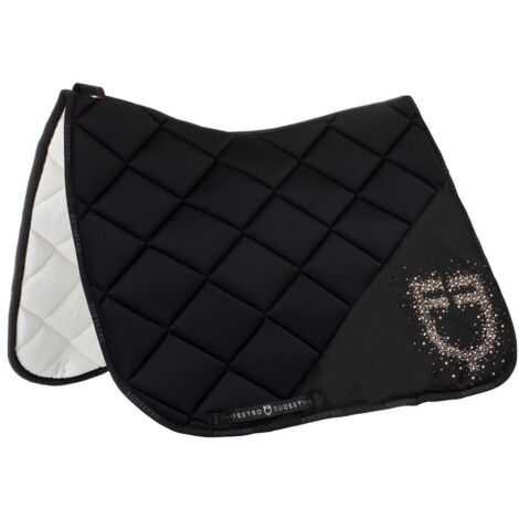 full, Bianco: Sottosella da dressage in tessuto tecnico con logo in strass Stone Edition