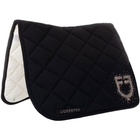 full, Bianco: Sottosella da dressage in tessuto tecnico con logo in strass Stones edition