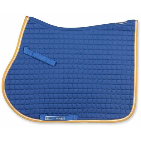 Full, Bleu royal: Dessous de lit rectangulaire en coton avec piquage de vagues Modèle Hether