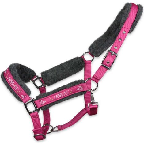 Full, Blu: Cavezza per cavallo rivestito in pelo morbido e triplo nylon modello Joy