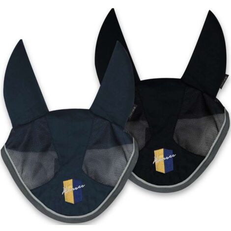 Full, Blu: Cuffia per cavallo in cotone con inserti in rete mesh modello Bubble