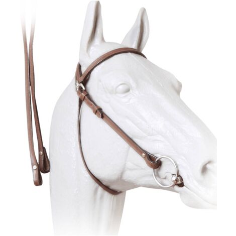Full, chestnut rosso: Briglia western in cuoio liscio completo di redini