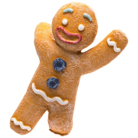 Full Colour Gingerbread Man Pot Buddy - L11 x W6.5 x H3 cm