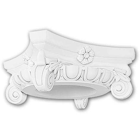 PROFHOME DECOR Full Column Capital 111006 Profhome Column Decorative Element Ionic style white