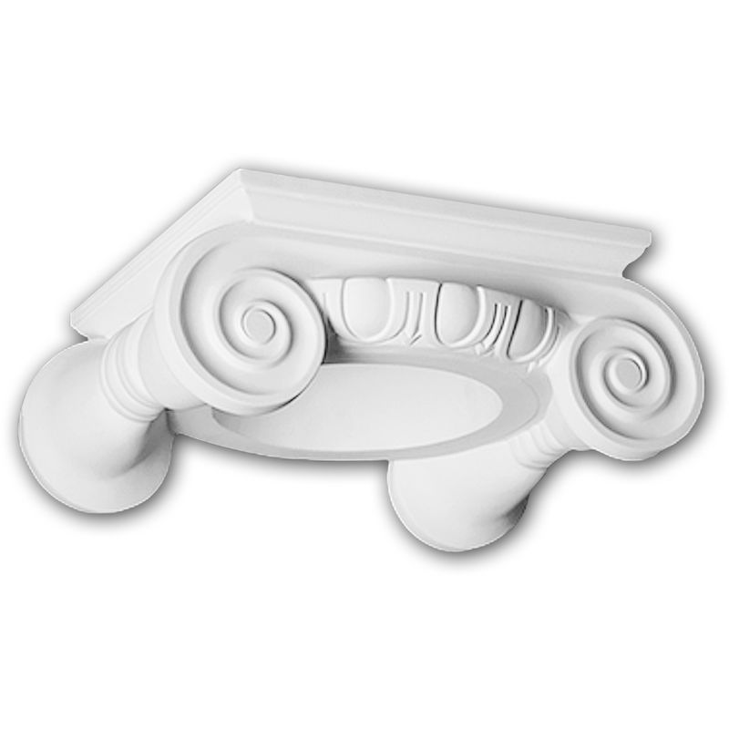 Profhome Decor - Full Column Capital 111004 Profhome Column Decorative Element Ionic style white