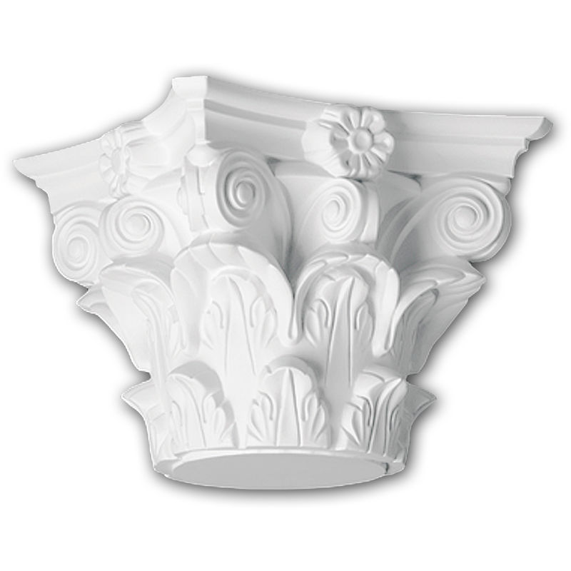 Profhome Decor - Full Column Capital 111010 Profhome Column Decorative Element Corinthian style white