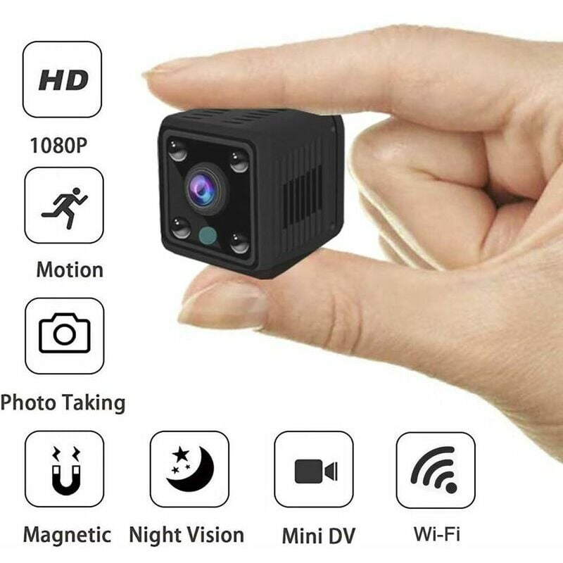 Hoopzi - Full hd 1080P mini camera, mini security camera with inco.ukared night vision and motion detection, for indoor / baby / nanny / pet camera