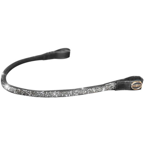 Full, Marrone: Frontalino in cuoio Silver Spark Thin con cascata di brillanti di forma triangolare