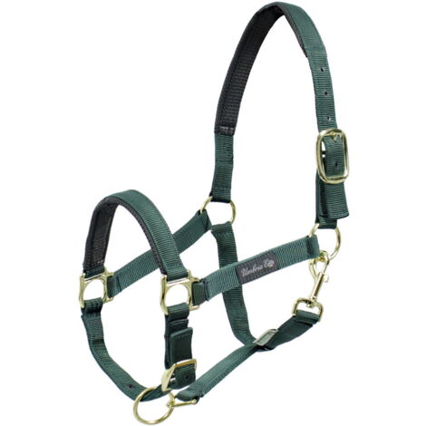 Full, Nero: Cavezza in nylon doppio con rinforzo in neoprene doppia regolazione