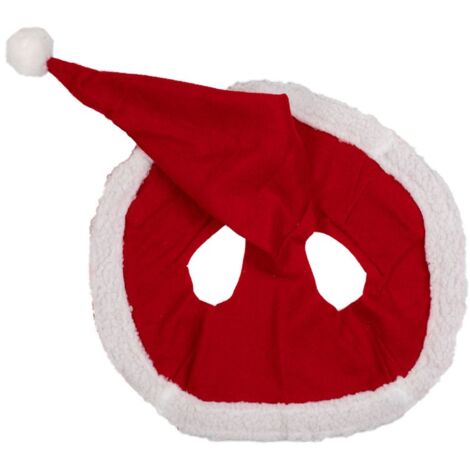 full, Rosso: Cuffietta a forma di cappello di Babbo Natale per cavalli