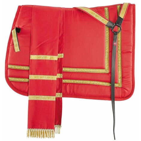 Full, Rouge: Tenue espagnole avec sous-selle en coton, manta et plastron