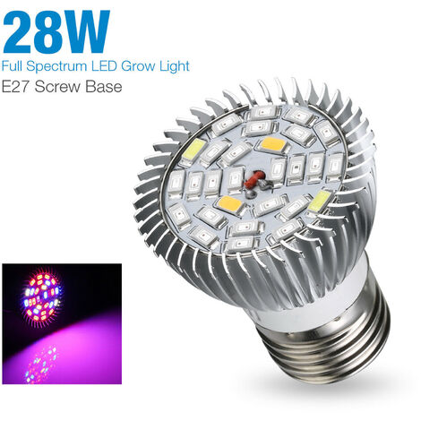 Full Spectrum E27 LED Grow Light Bulb 28W Grow Plant Light para plantar plantas de interior orgánicas de invernadero