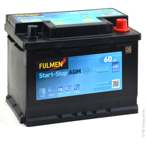 Fulmen - Batterie voiture FULMEN Start-Stop AGM FK600 12V 60Ah 680A