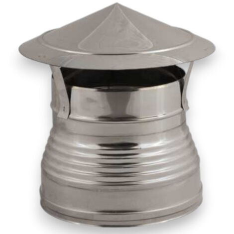 Fumaiolo a doppia parete con cappello cinese in acciaio inox isolamento lana di roccia - Ø 8/13 cm
