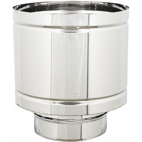 Fumaiolo comignolo cappello antivento a forma di Botte acciaio inox da 8 a 25 cm - 12 cm