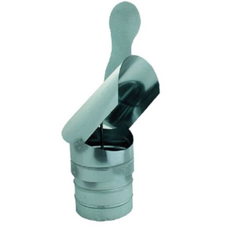 Fumaiolo comignolo girevole in lamiera zincata attacco maschio con cuscinetto a bagno d'olio Zincato 15 cm