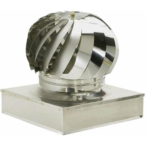 Fumaiolo comignolo girevole quadrato e rettangolare in acciaio inox con base bassa - Base quadrata 52x52 cm