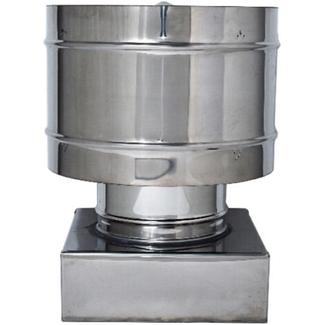 FUMAIOLO FISSO ANTIVENTO INOX Quadrato cm. 27x27