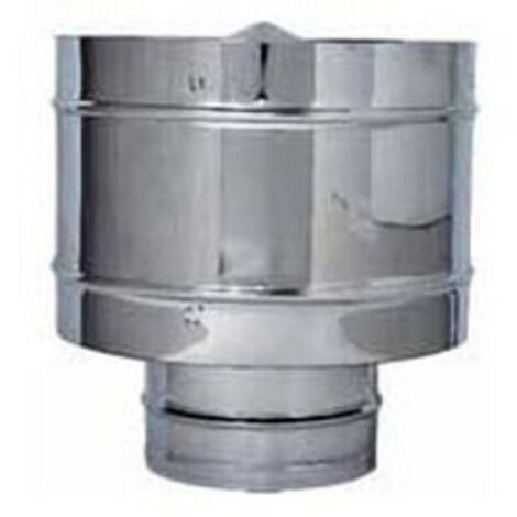 FUMAIOLO FISSO ANTIVENTO INOX Tondo (attacco maschio) Ø cm.  8 IDROWEB