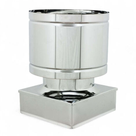Fumaiolo in acciaio inox quadro antivento - 30x30 cm