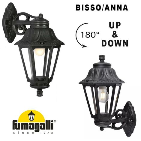 Fumakali Liena BISSO/ANNA lampada da parete per esterni colore nero attacco E27 Art. E22131000AXE