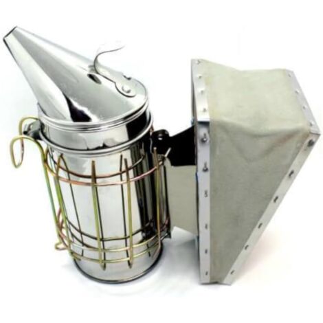 Fumatore per api Attrezzatura per apicoltura in acciaio inossidabile con soffietto per flusso d'aria Eccellente produzione di fumo per l'apicoltura